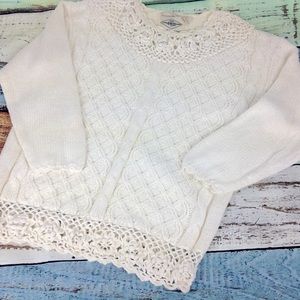 Vintage B Moss Cream Crocheted Sweater M Oversize